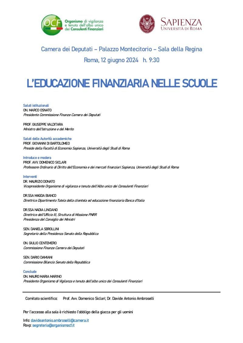 L'educazione finanziaria nelle scuole